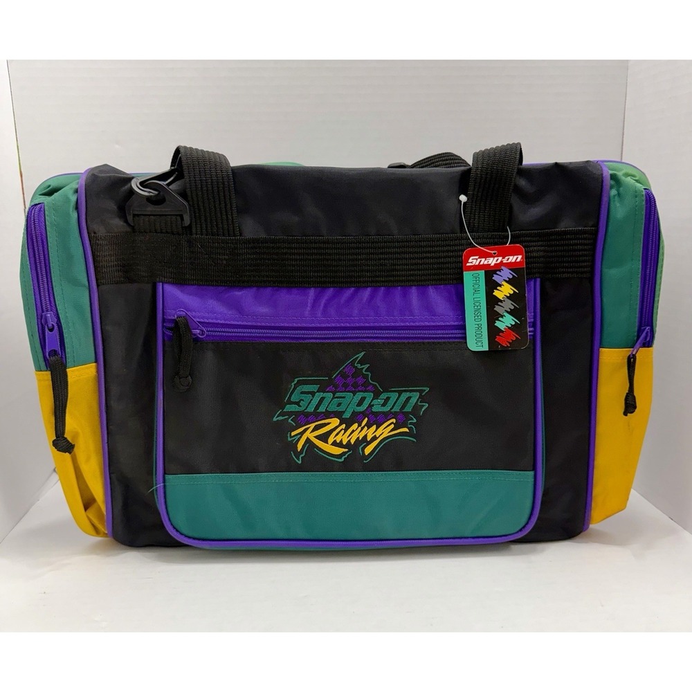 Vintage Snap-On Racing Duffle Bag Retro Neon Travel Gym Gear Tool Promo Rare NEW